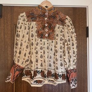 Farm Rio Long Sleeve Floral Blouse